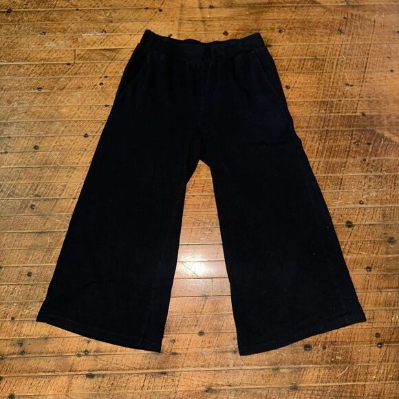 Eileen Fisher wide leg black knit XXS luxe minimalist pants - Picture 1 of 3